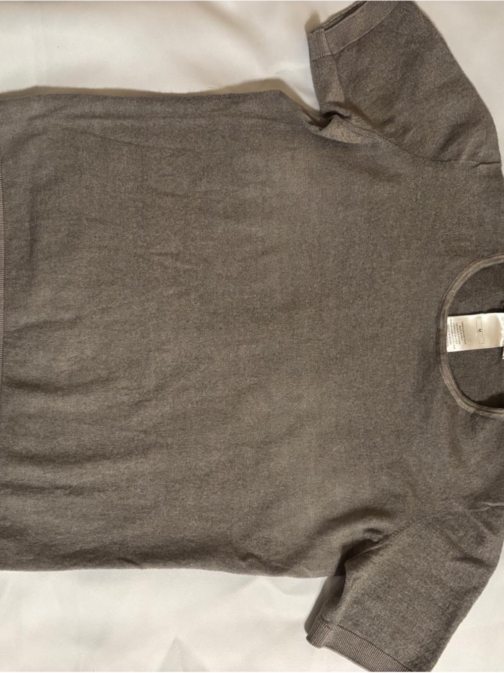 Falconeri Italy Women’s 100% Cashmere Short Sleeve Knit Top Sweater Taupe M Gray